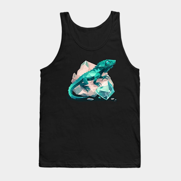 Green Crystal Lizard Tank Top by Demons N' Thangs